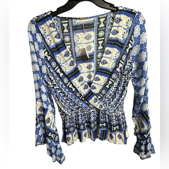 Free People Tops - Free People Women’s Long Sleeve Rosalie Wrap Top Size S NWT